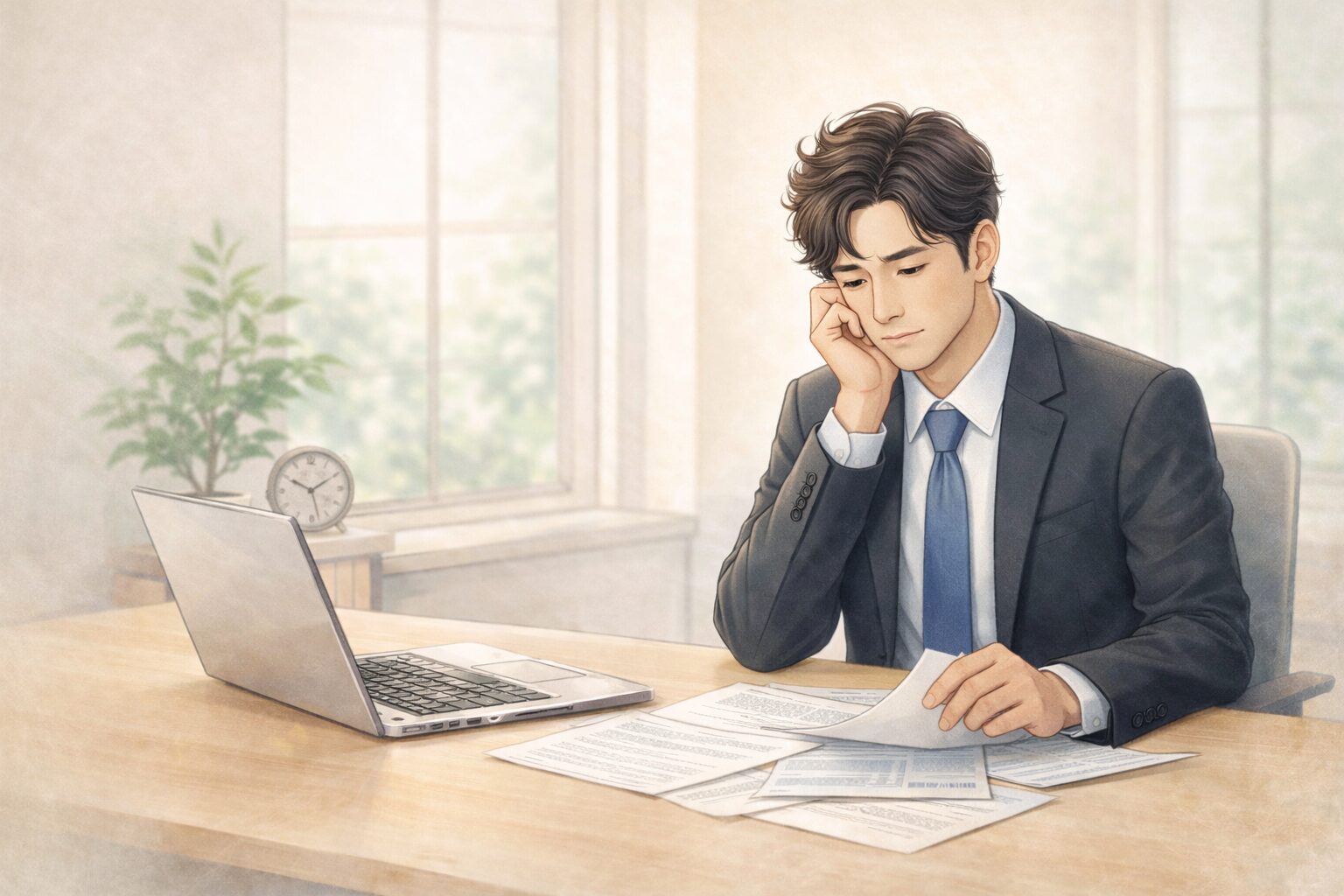 人事や会社対応について整理をしている企業担当者のイメージ