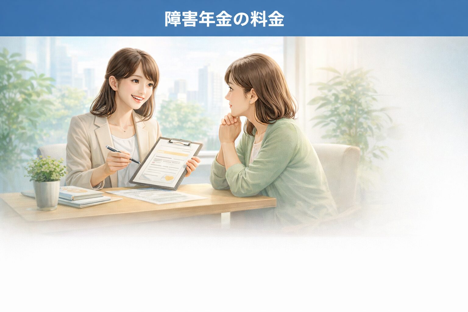 障害年金について、書類や手続きの不安を相談しながら丁寧に説明を受けている様子