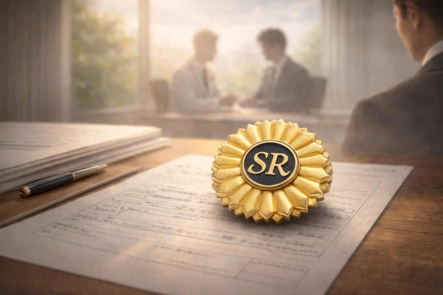 社会保険労務士の専門性と責任を象徴するSRバッジのイメージ