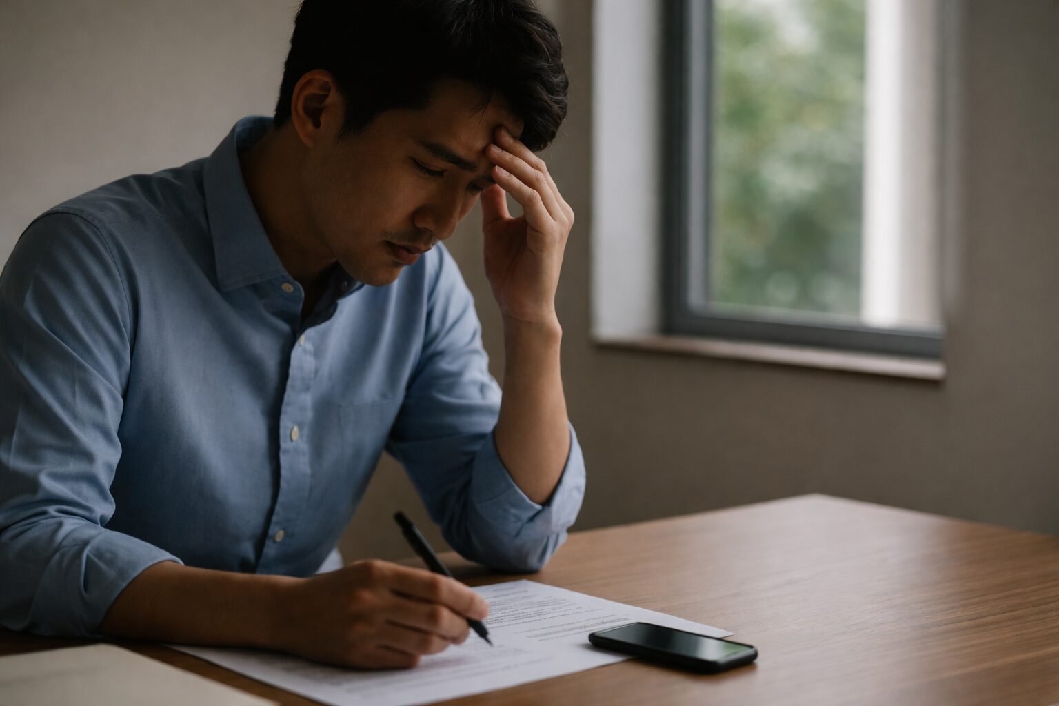 パワハラは労災になるのか悩む男性と精神障害の労災認定基準を解説するイメージ