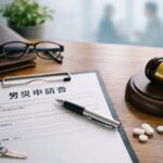 労災申請書とペンが置かれた机の写真。社労士が関与することで、労災認定が判断されやすくなる仕組みを表現したイメージ。