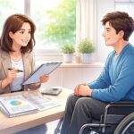 後遺障害の等級や診断書の不安について、社労士が状況整理をサポートしている様子