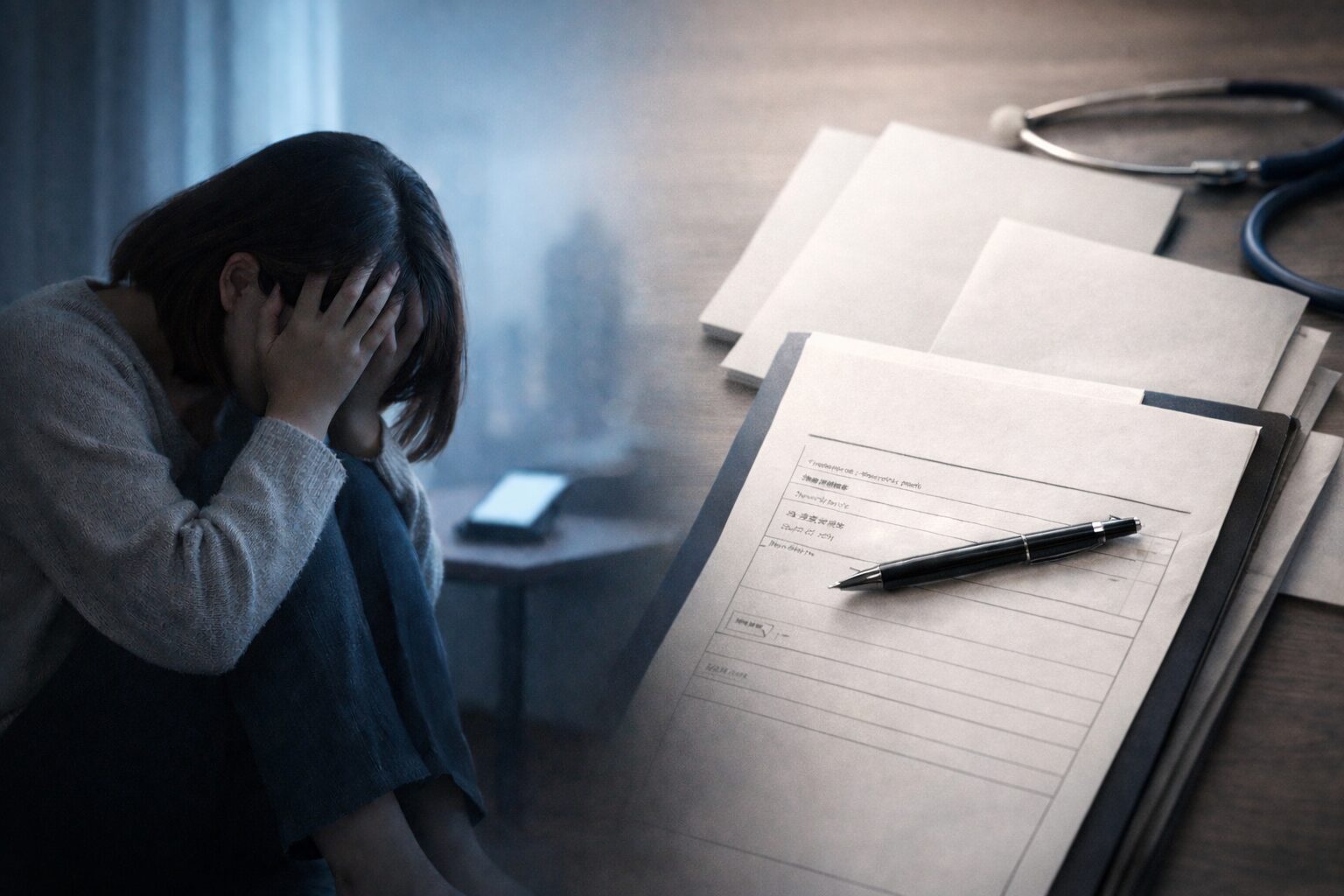 退職後に会社と連絡が取れない精神労災申請のイメージ