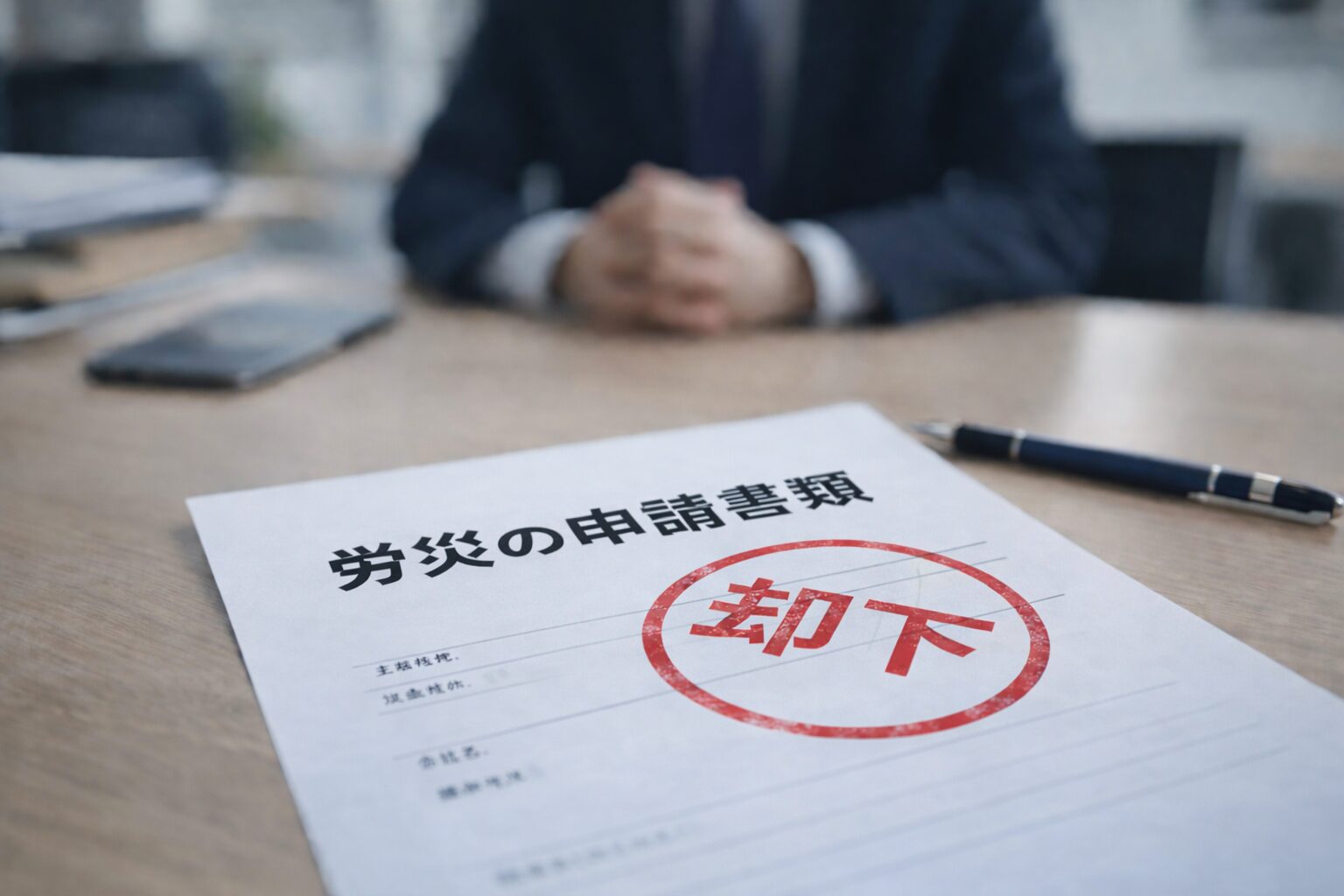 会社が労災を認めない場合のイメージ