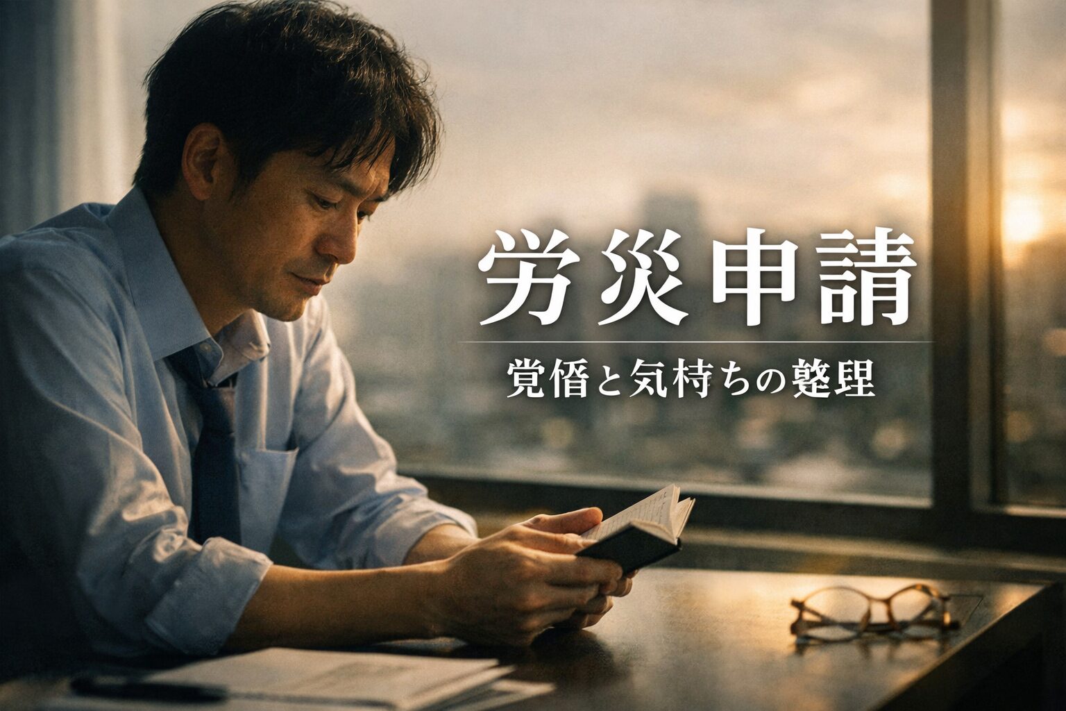 労災申請に向き合い、覚悟と気持ちの整理を考える男性のイメージ