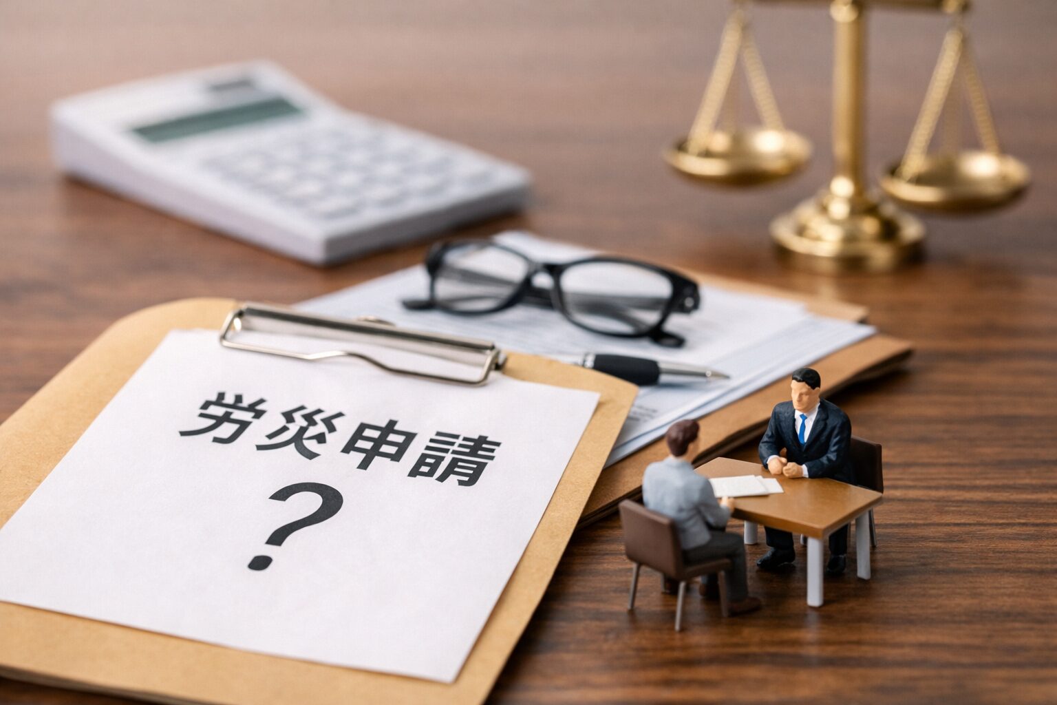 労災申請で書類の整理が大事なイメージ