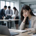 仕事を与えられず職場で孤立している女性のイメージ