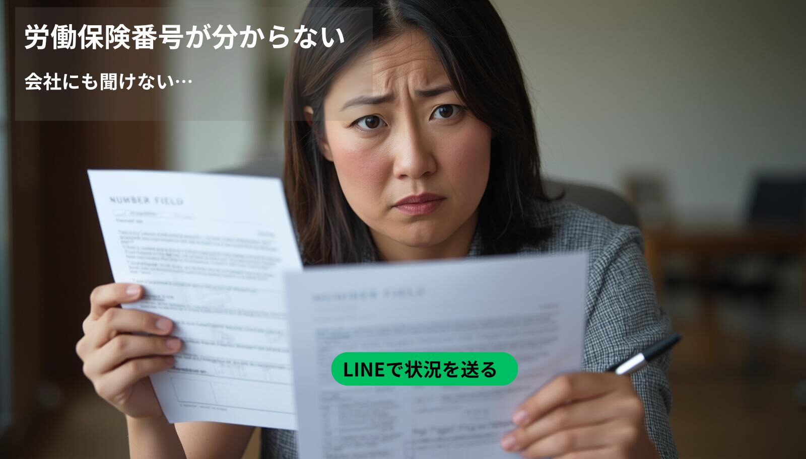 労働保険番号が分からず会社にも聞けず困っている様子
