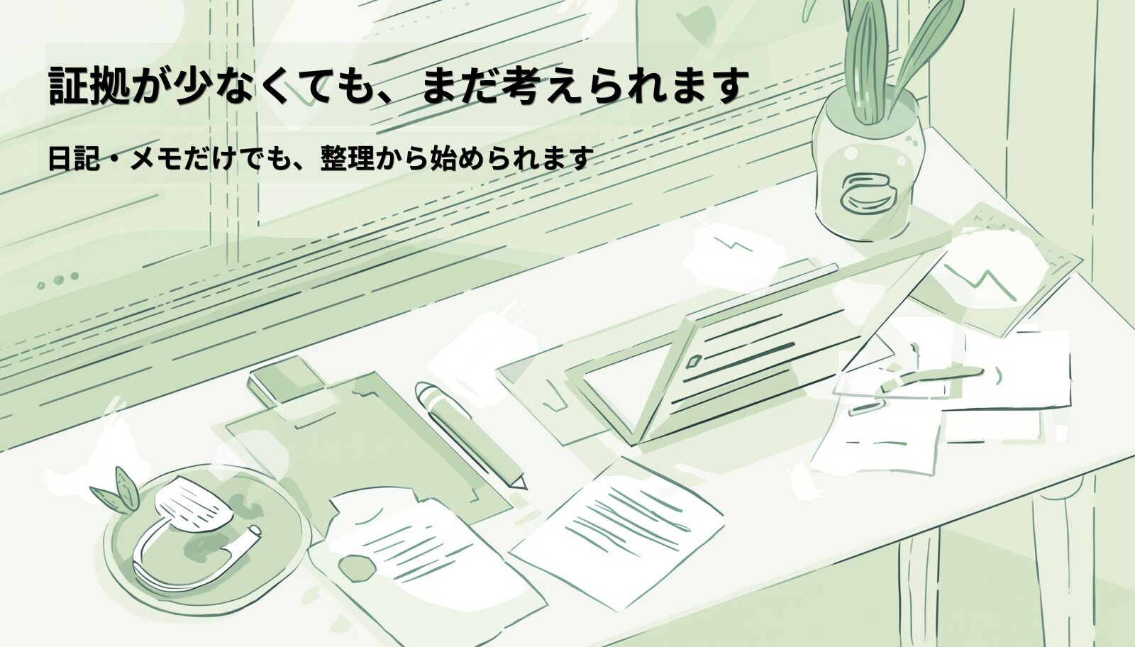 証拠が少なくても整理からメンタル・パワハラ労災を考えられることを伝えるアイキャッチ画像