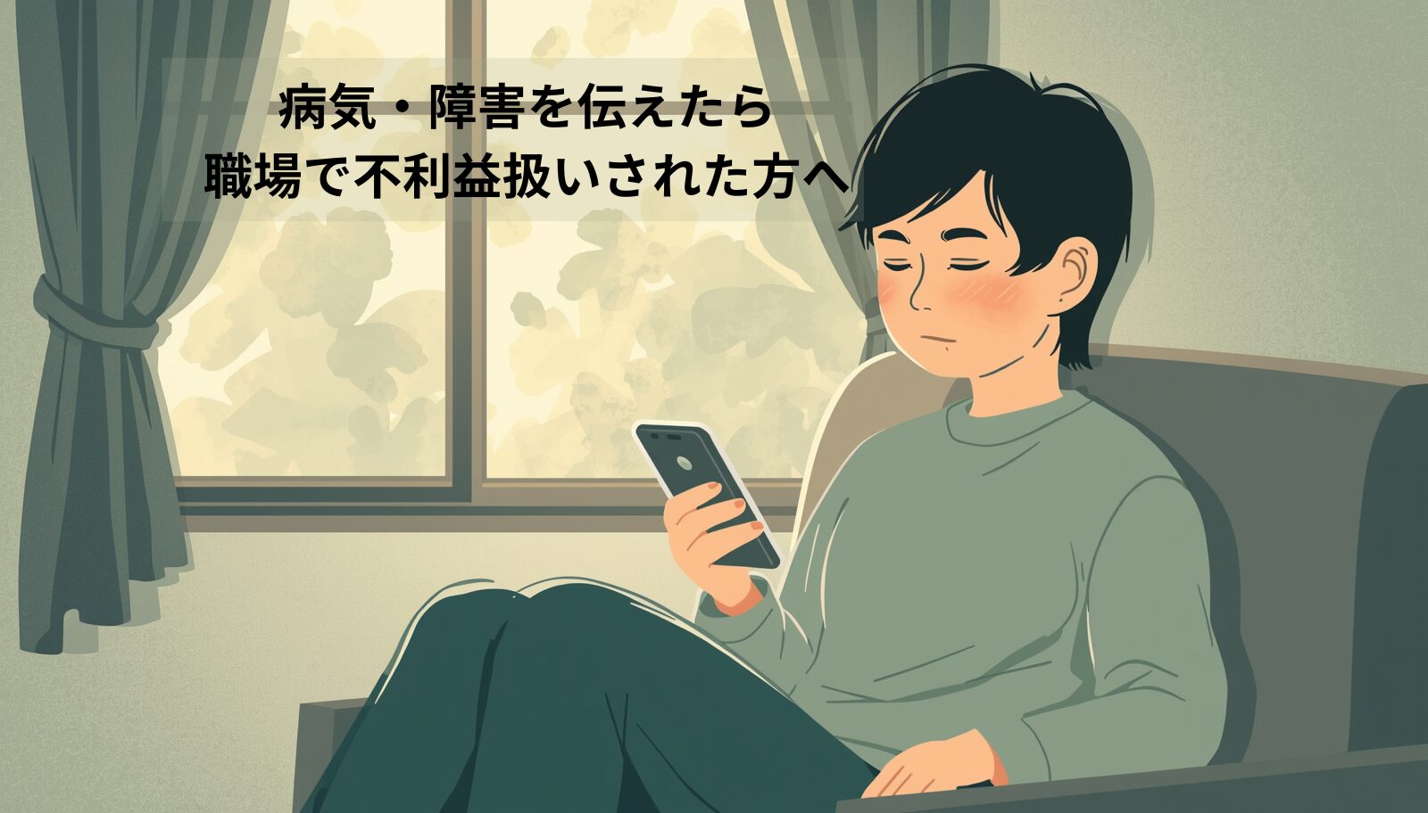 病気や障害を伝えた後に職場で不利益扱いを受けた方へのメンタル労災相談イメージ