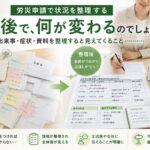 労災申請で発症前6か月の出来事や症状、資料を整理して全体像を確認するイメー