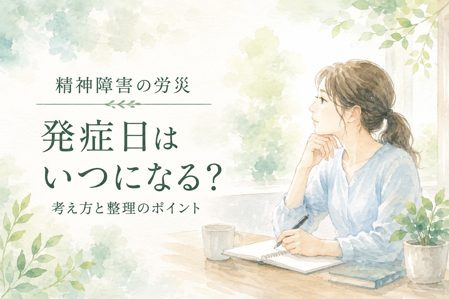 精神障害の労災申請で発症日の考え方や整理方法を解説するイメージ