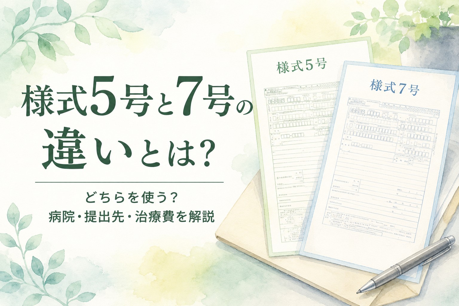 労災様式5号と様式7号の違い（提出先・治療費・現物給付と現金給付）