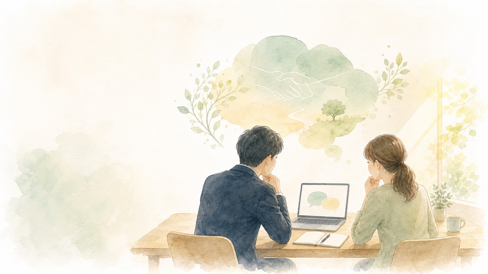 ChatGPTなどの生成AIと社労士が労災・障害年金の申請を一緒に整理するイメージ