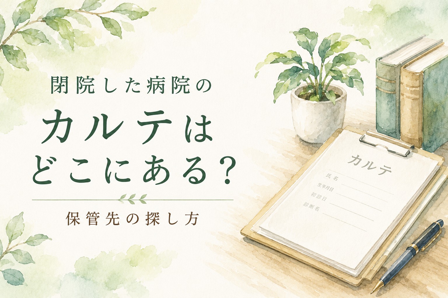 閉院した病院のカルテはどこにある?保管先の探し方を解説するイメージイラスト