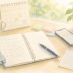 実際の原処分理由書や審査請求実務をもとに、精神障害の労災申請でメモ・日記・記録が証拠としてどのように活用されるかをイメージした水彩イラスト