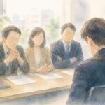 実際の原処分理由書から学ぶ退職勧奨の評価ポイントをイメージした水彩イラスト