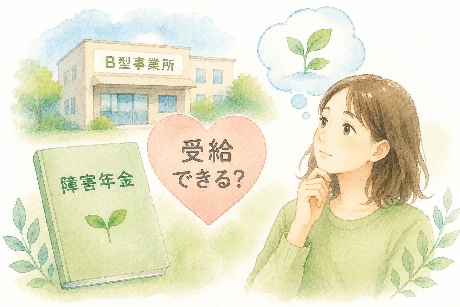 就労継続支援B型事業所に通っていても障害年金を受給できるか解説するイメージ