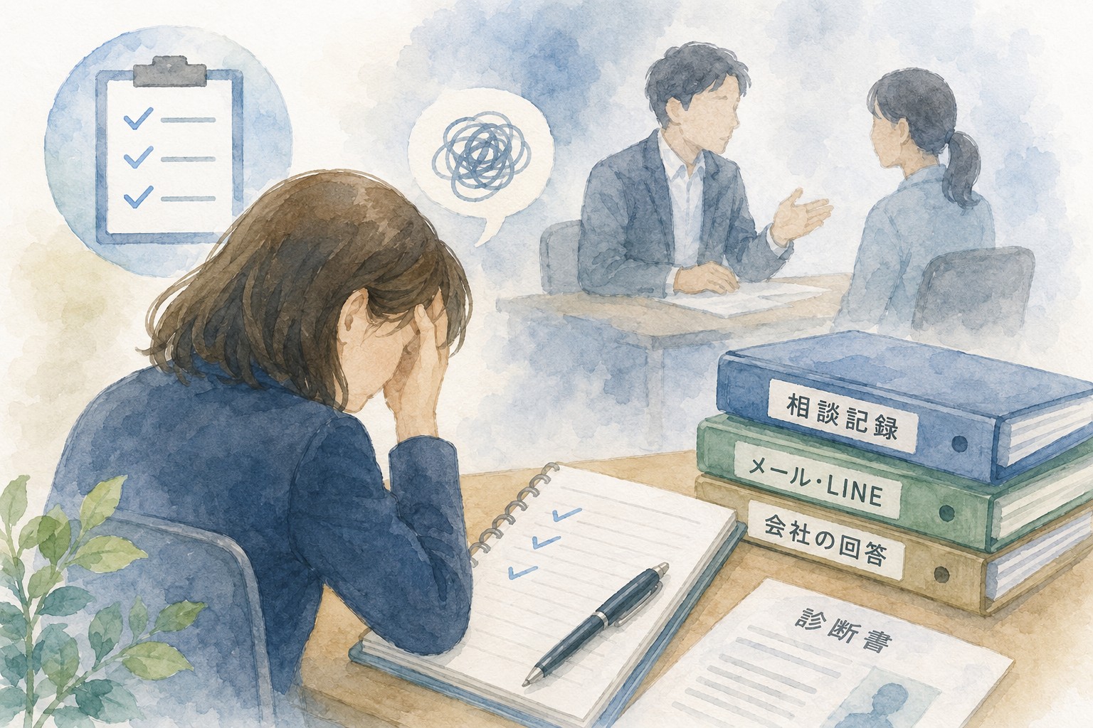 パワハラを会社に相談しても改善しない場合の記録整理のイメージ