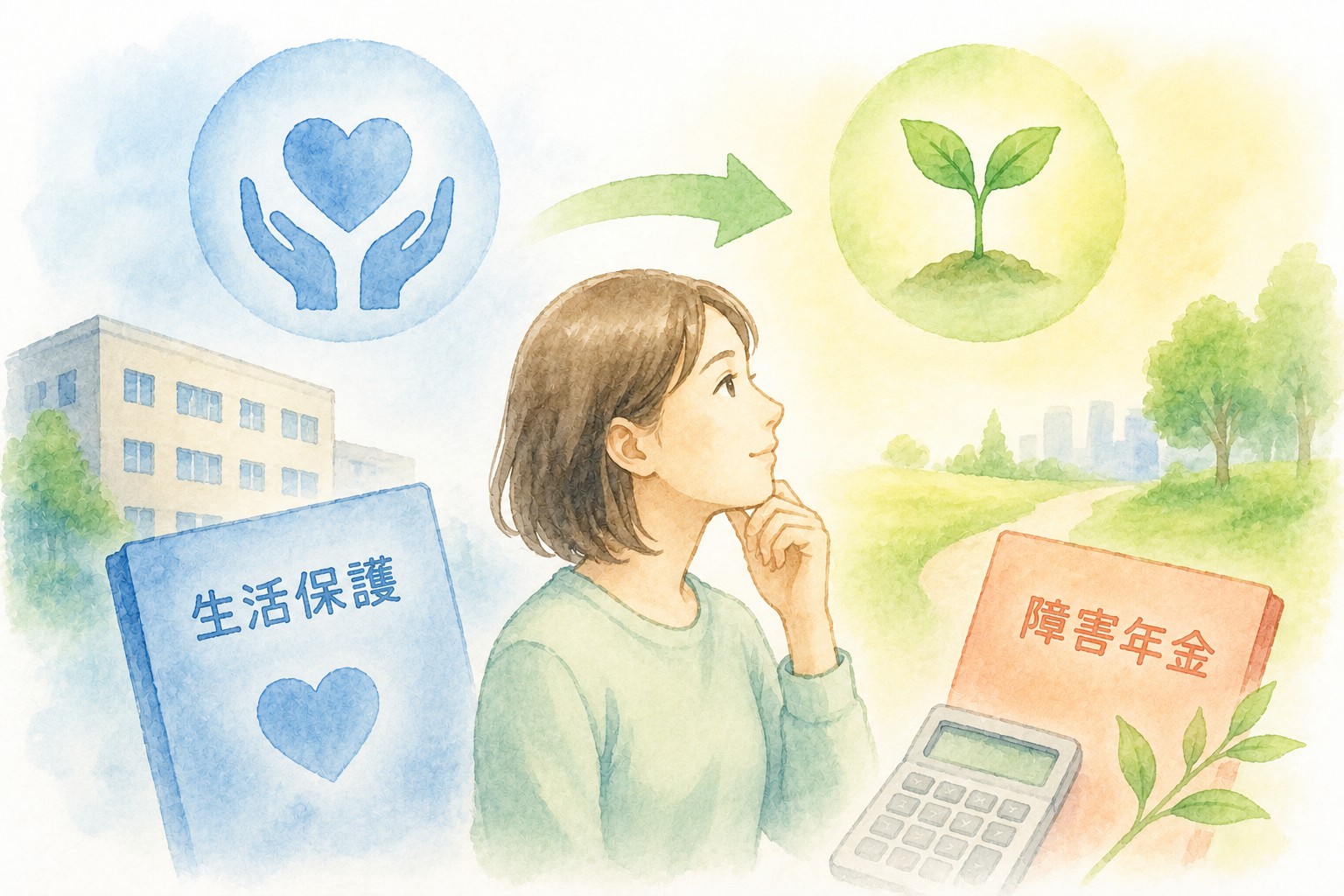 生活保護中でも障害年金を申請する意味と支給後の調整を解説するイメージ