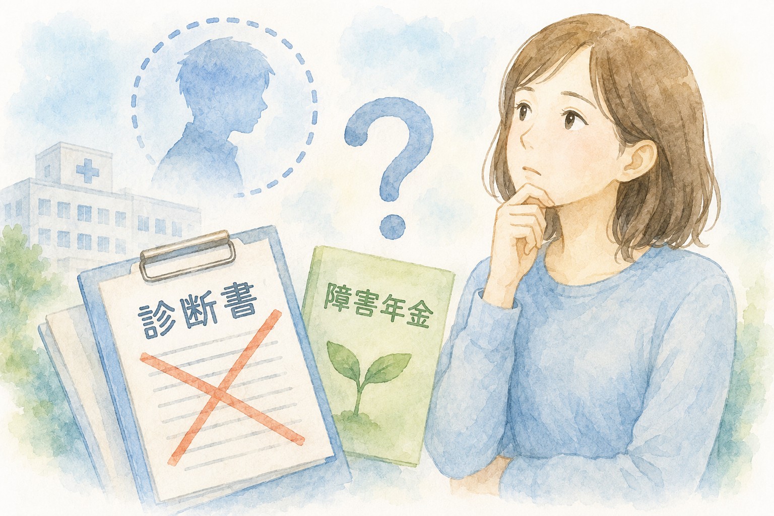 障害年金で20歳頃の診断書が作れない場合の遡及請求を解説するイメージ