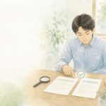 障害年金の診断書と申立書の内容を並べて確認するイメージ