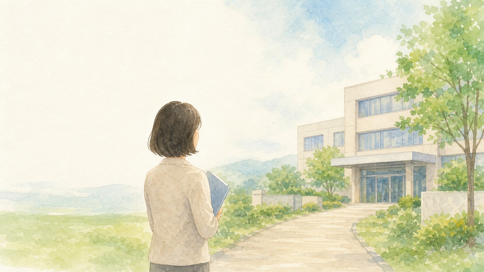 精神疾患やパワハラで会社へ労災の事業主証明を依頼できない状況を表した水彩風イラスト