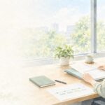 地方公務員が精神疾患の公務災害申請に向けて書類や時系列を整理しているイメージ