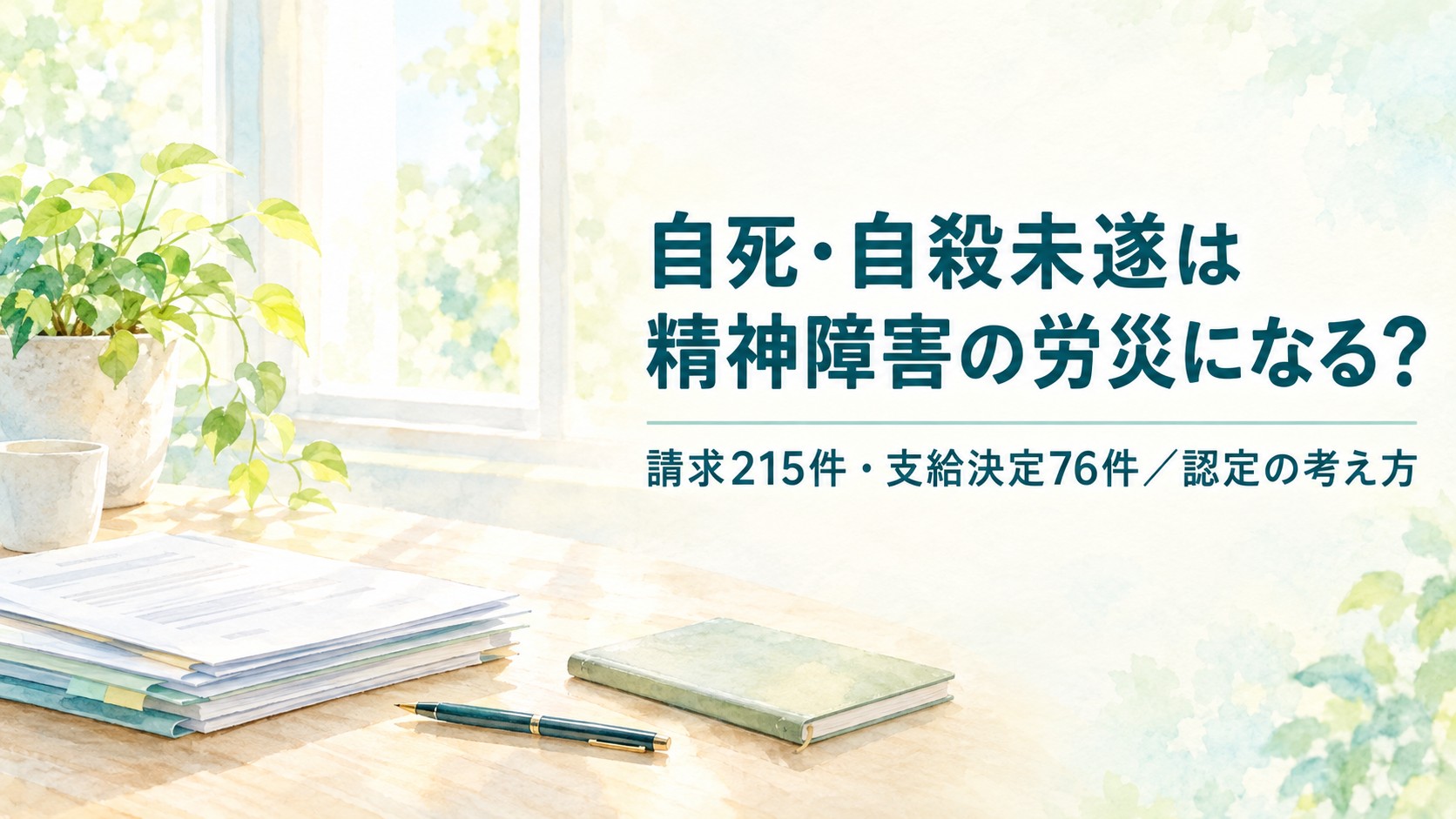 自死・自殺未遂と精神障害の労災認定の考え方を解説するイメージ