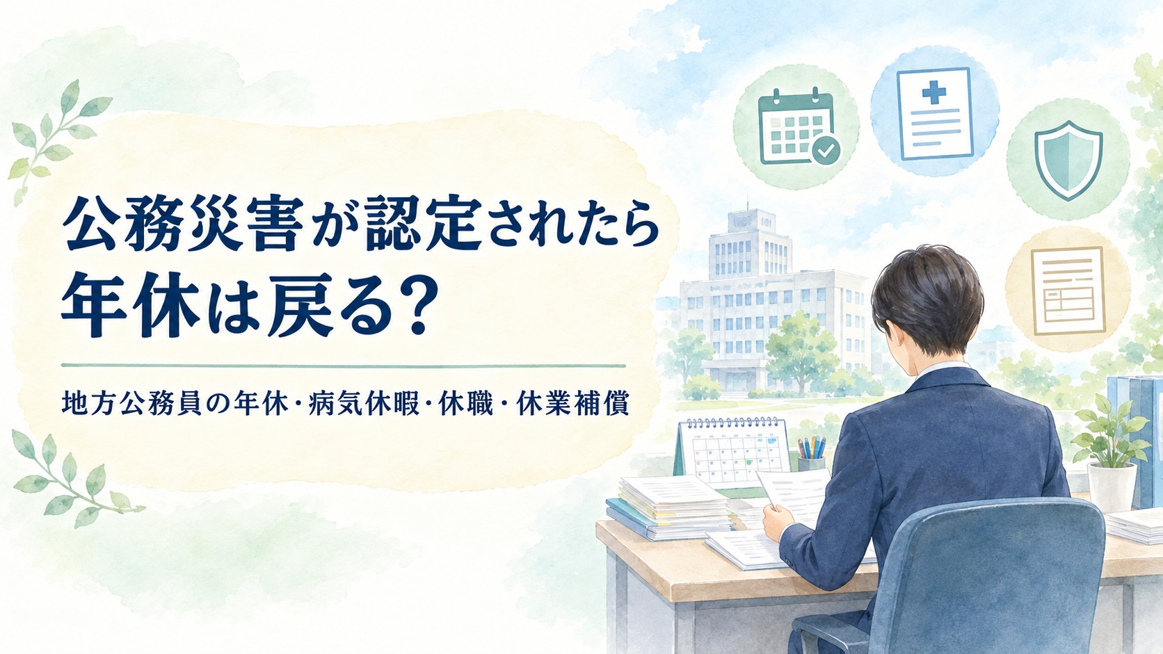 公務災害が認定されたら使った年休は戻るのかを解説する地方公務員向け記事のイメージ