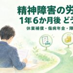 精神障害の労災で1年6か月後の休業補償・傷病補償年金・障害補償の分かれ道を示すイメージ