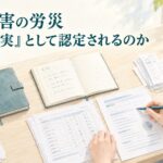 精神障害の労災でノートや会社資料などの証拠を照合し事実認定を検討するイメージ