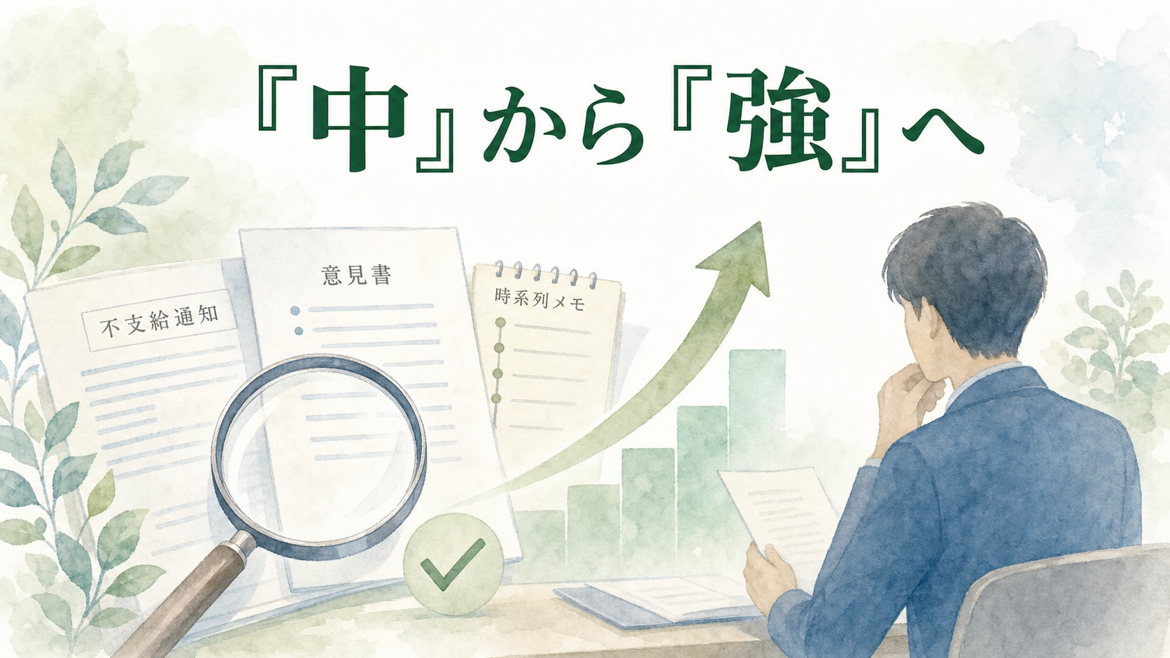 パワハラ労災の審査請求で心理的負荷が「中」から「強」へ見直された事例を表すイメージ