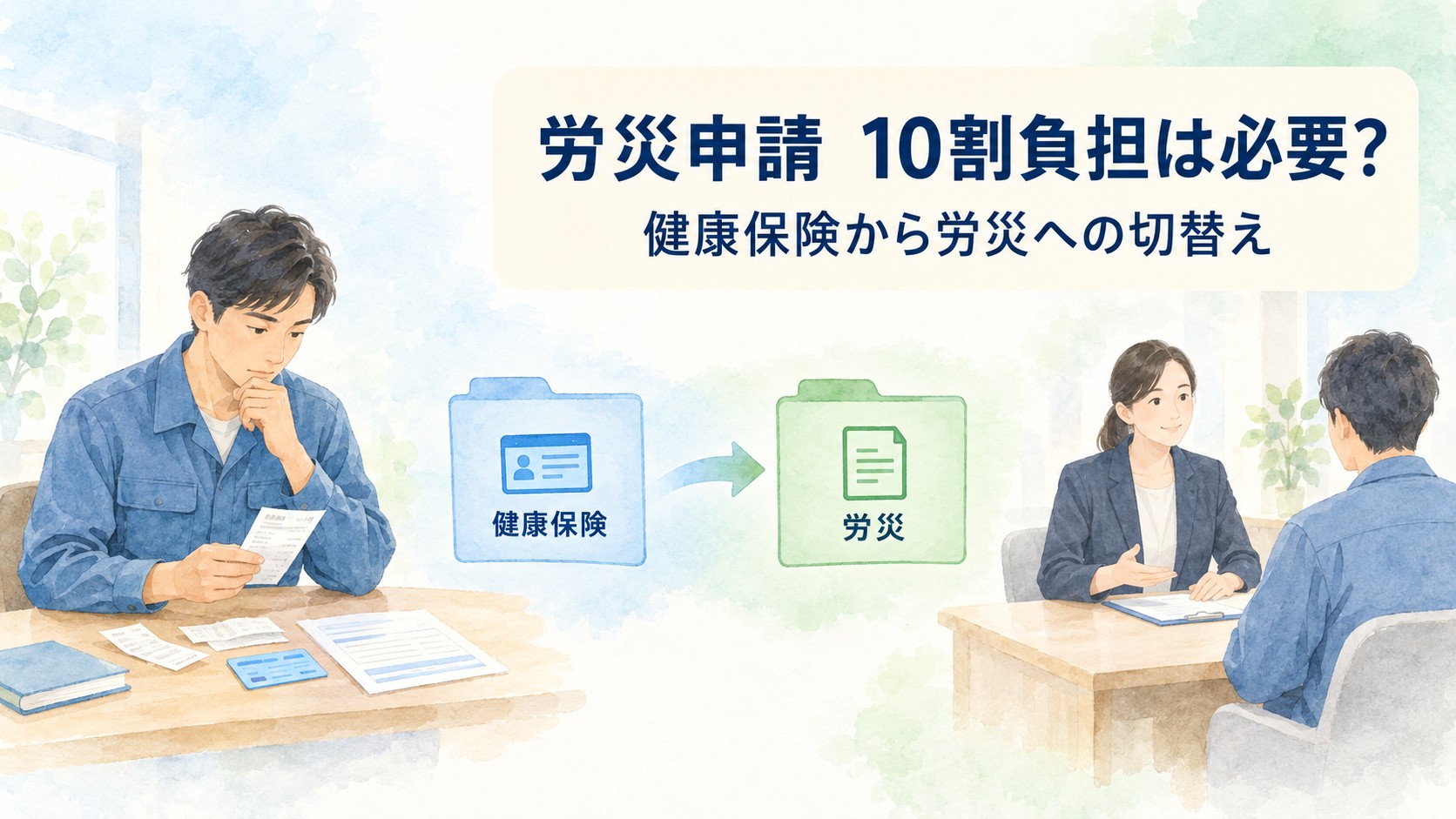 労災申請で10割負担は必要?健康保険から労災への切替え
