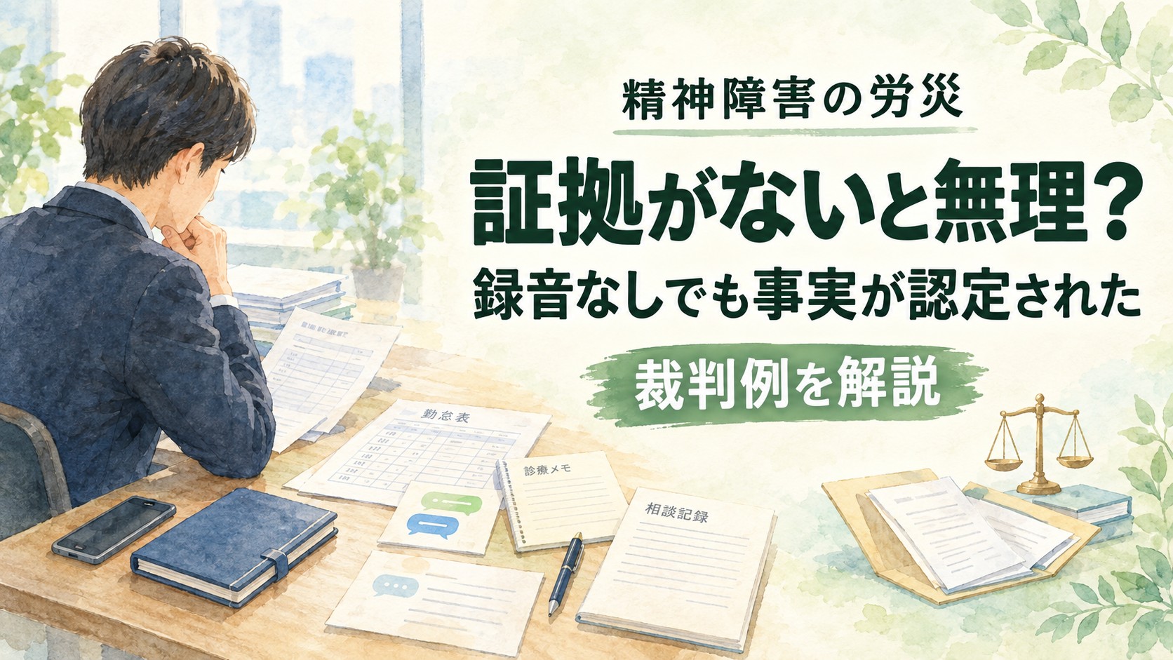 労災は証拠がないと無理?録音なしで事実認定された裁判例を解説