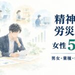精神障害の労災申請は女性52.4％｜男女・業種・年代の違いを解説するイメージ
