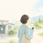 傷病手当金の受給中に通院先が閉院し、新しい病院へ転院する様子を描いた水彩画