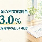 障害年金の不支給割合13.0％と認定率・支給率の正しい見方を示した水彩画風イラスト