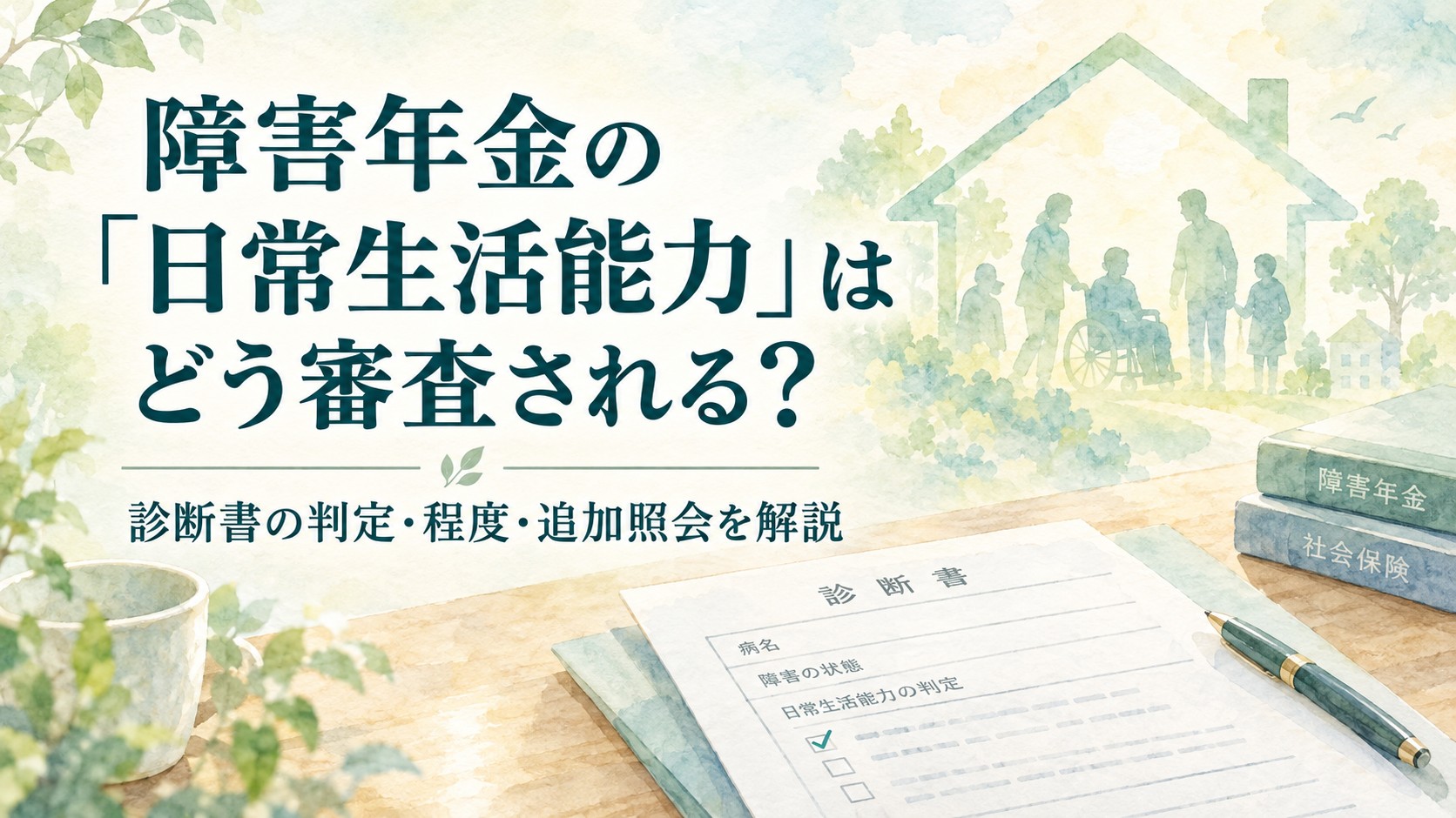 障害年金の日常生活能力の判定・程度・追加照会を解説するイメージ