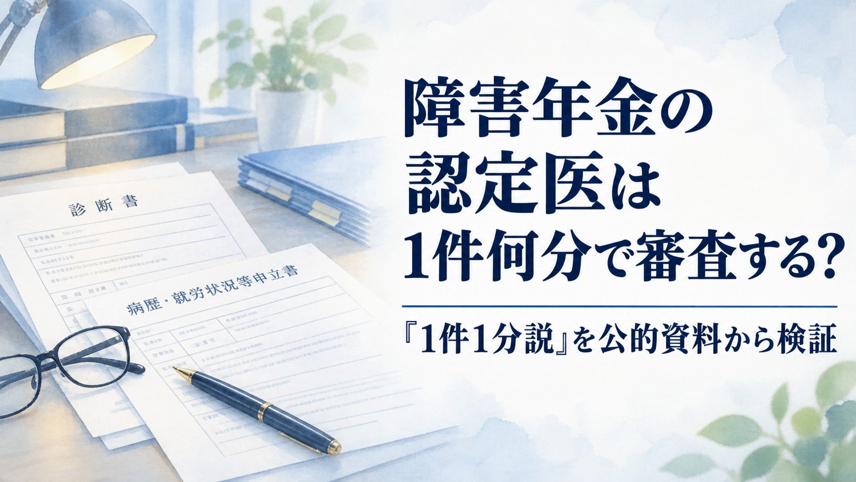 障害年金の認定医は1件何分で審査するのか「1件1分説」を公的資料から検証