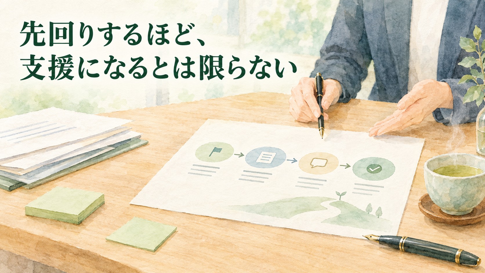 先回りするほど支援になるとは限らない|個人案件の進め方を見直す社労士のイメージ