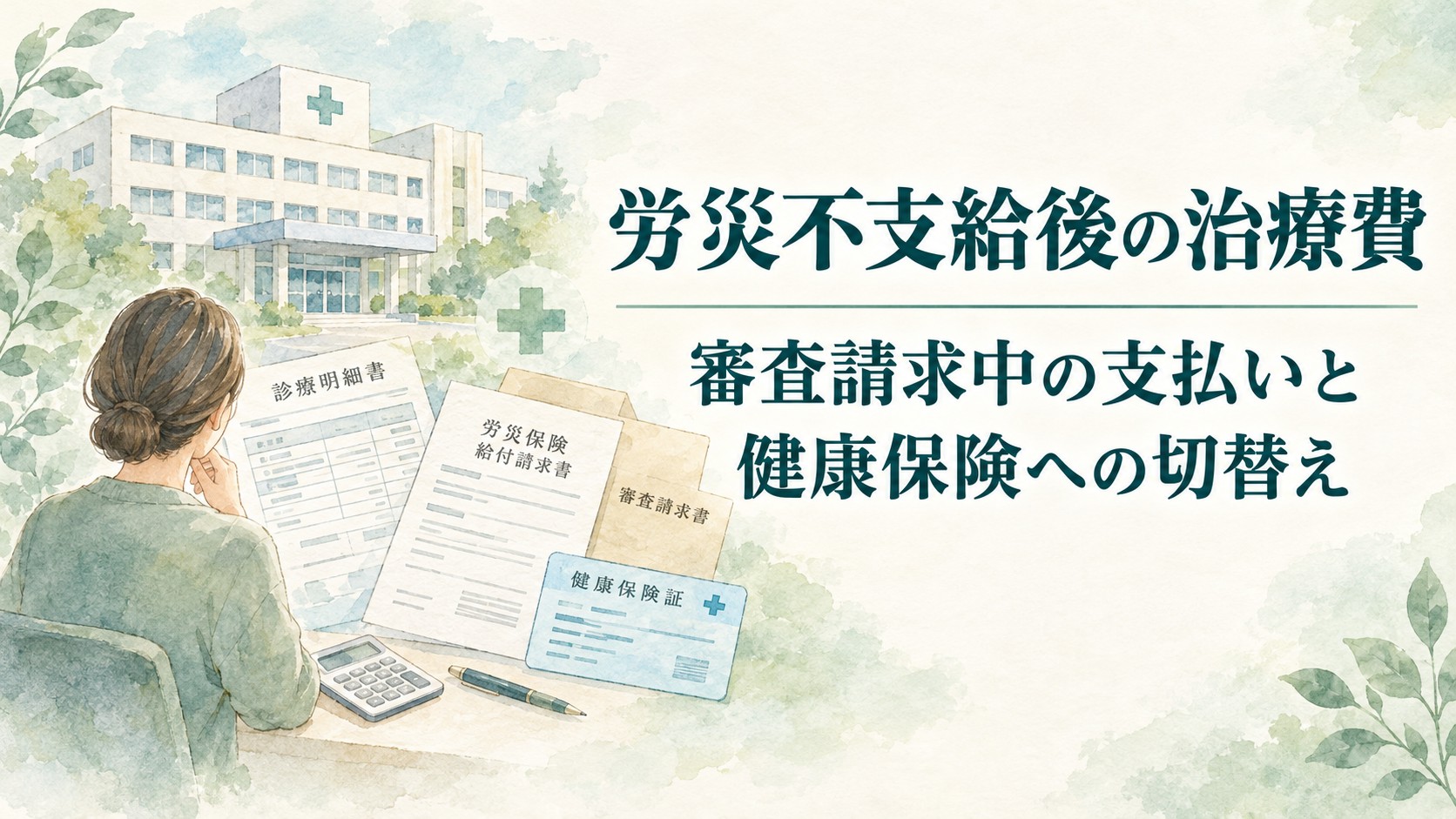 労災不支給後の治療費と審査請求中の支払い・健康保険への切替え