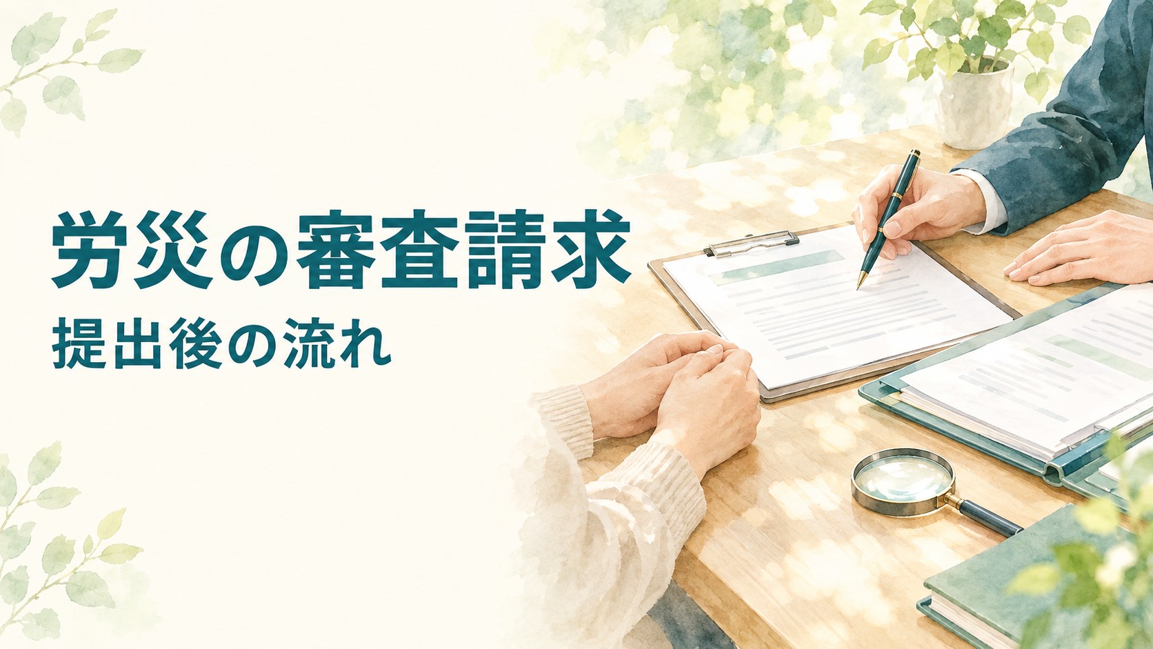 労災の審査請求書を提出した後の流れを解説するアイキャッチ画像