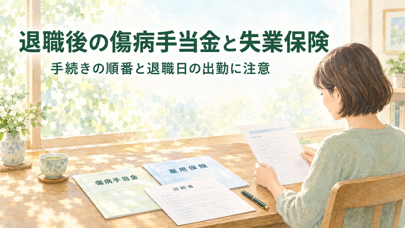 退職後の傷病手当金と失業保険｜手続きの順番と退職日の出勤に注意