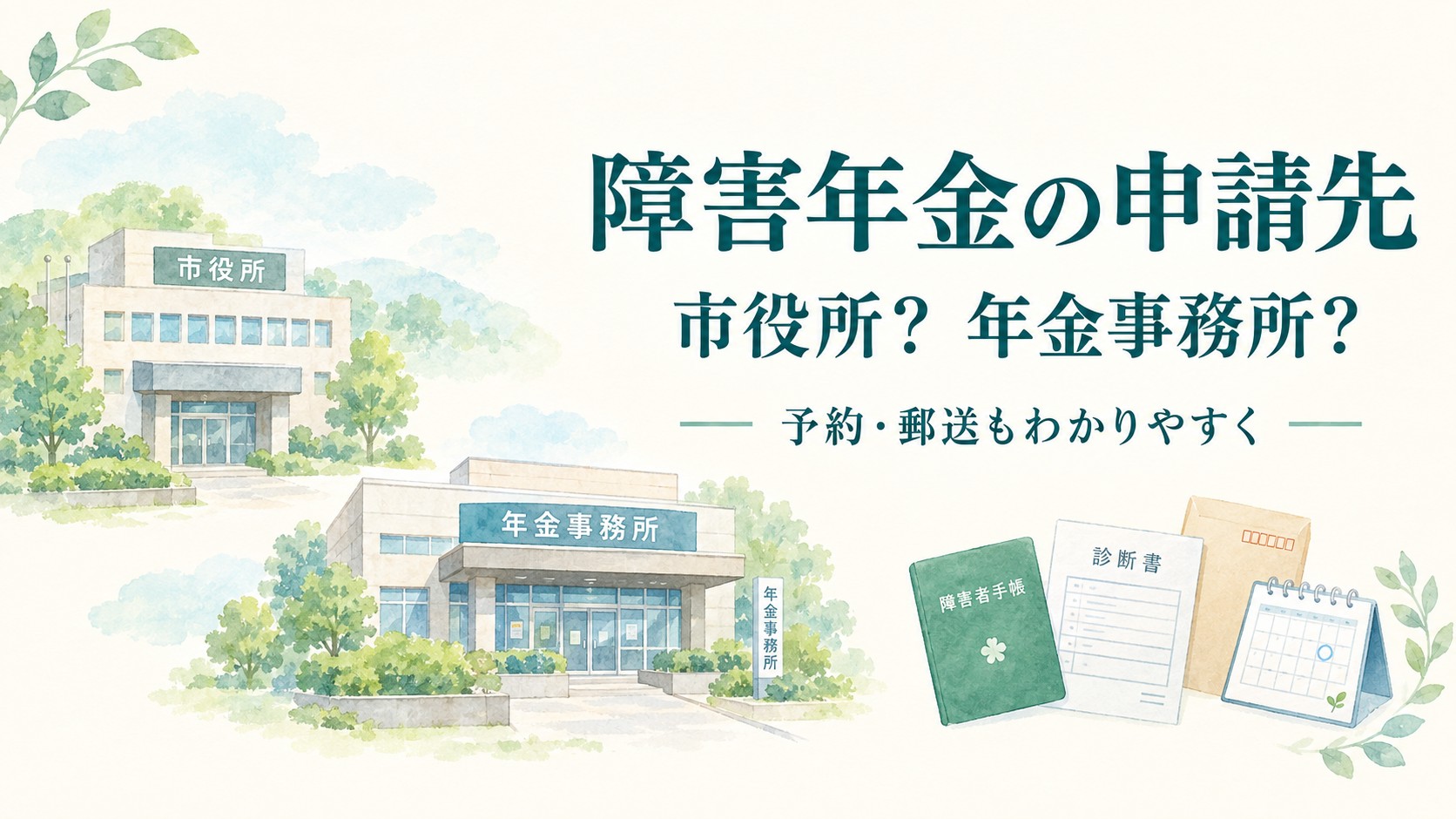 障害年金の申請先は市役所と年金事務所のどちら？相談予約・郵送方法を解説