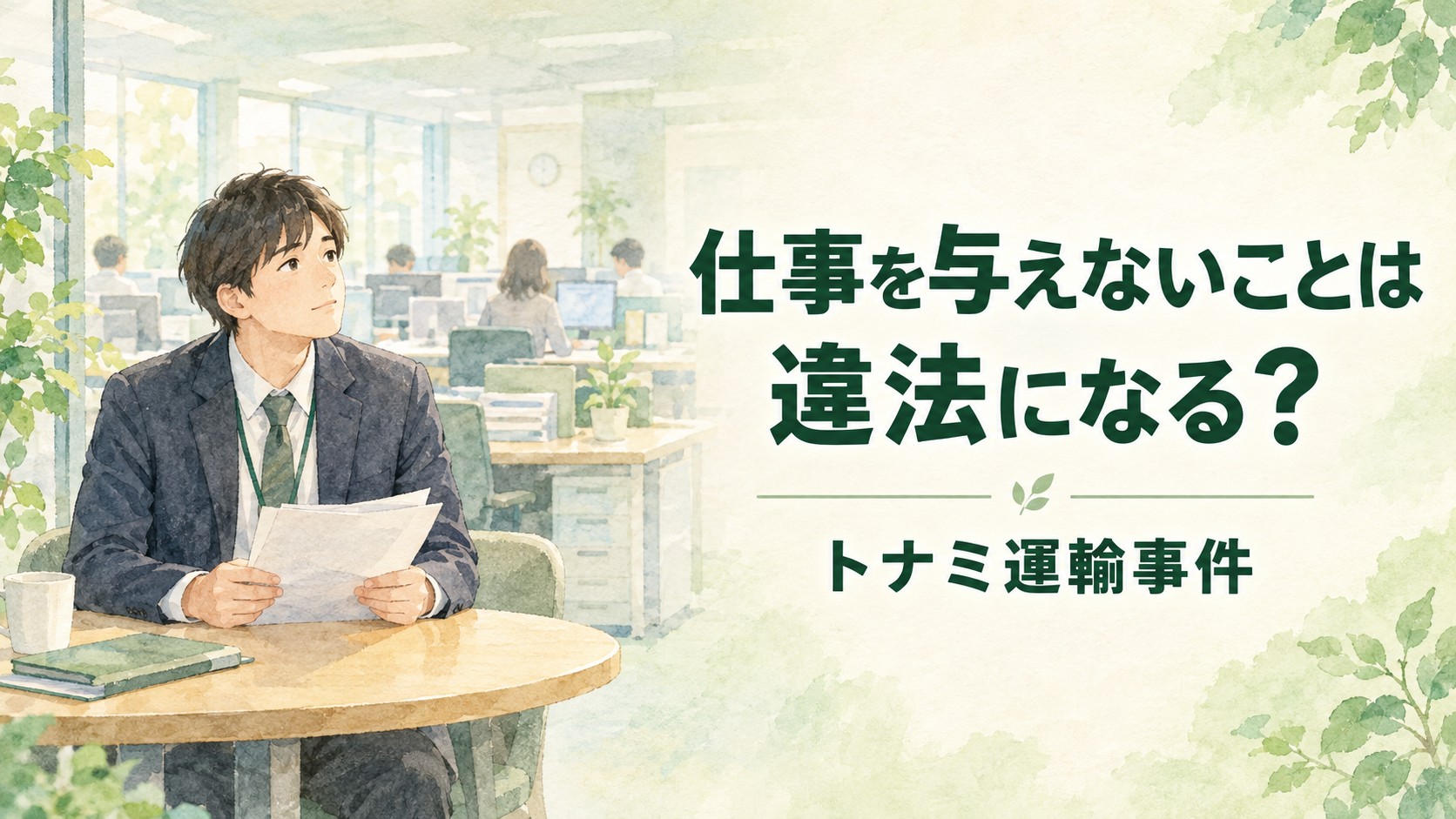 仕事を与えないことは違法になる？トナミ運輸事件を解説
